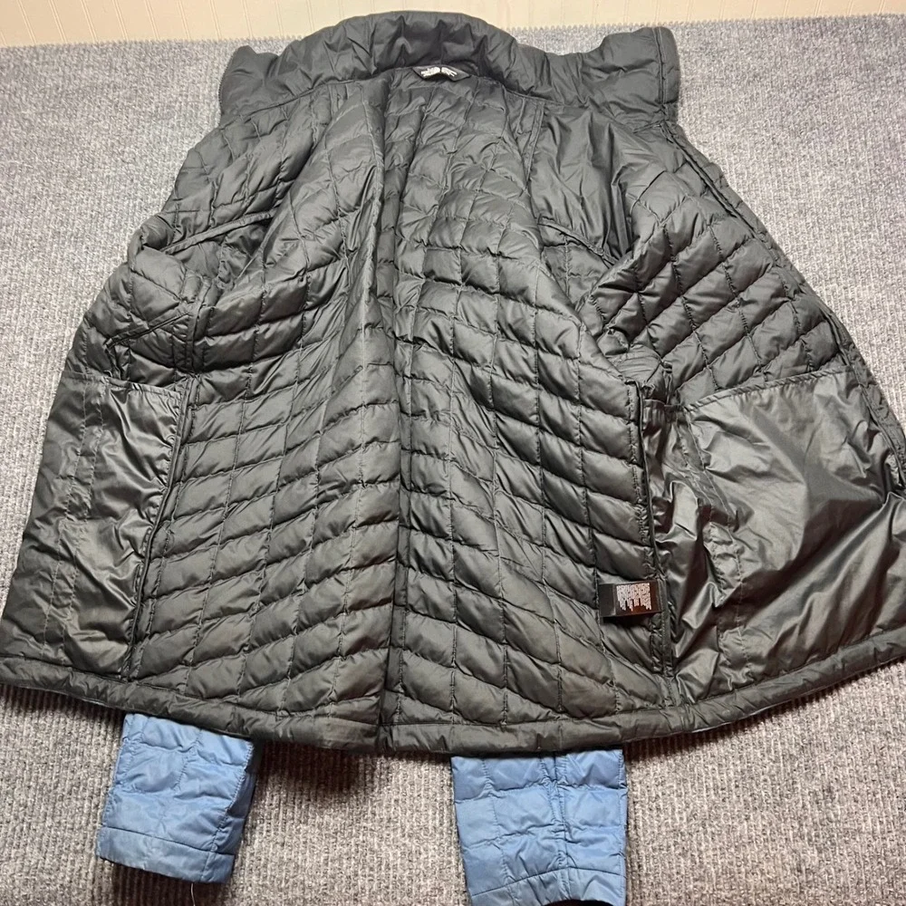 The North Face Thermoball Jacket Mens XL Light Blue Full Zip Puffer Primaloft